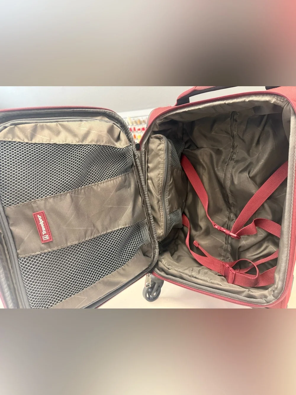 TravelPro Red Carry-On Spinner Bag Luggage